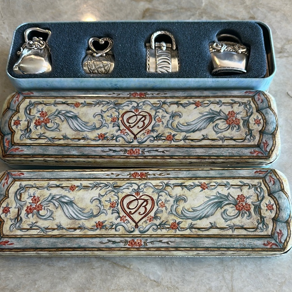 Brighton Vintage Silver Place Card Holder Set